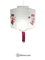 Round Box Type  Vesak Lanterns - Brown Flower bunch