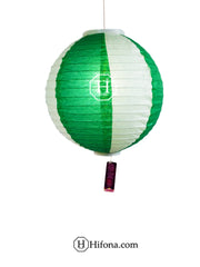 Green and White color Oil paper round lantern