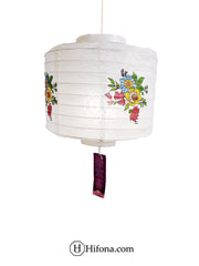 Vesak poya decoration Paper Lantern -Round Box Type Raw Flower bunch